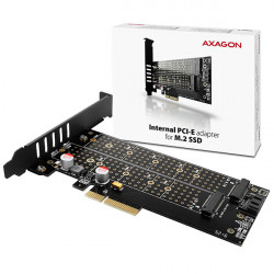 AXAGON PCEM2-D, PCIe x4 - M.2 NVMe M-key + SATA B-key slot adaptér, vč. LP