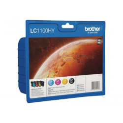 Brother LC1100HY Value Pack - 4-balení - Vysoká výtěžnost - černá, žlutá, azurová, purpurová - originální - inkoustová cartridge - pro Brother DCP-6690CW, MFC-5890CN, MFC-6490CW