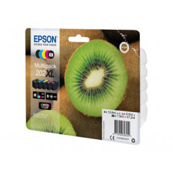 Epson 202XL Multipack - 5-balení - 47.2 ml - XL - černá, žlutá, azurová, purpurová, foto černá - originální - blistr s RF akustickým alarmem - inkoustová cartridge - pro Expression Premium XP-6000, XP-6005