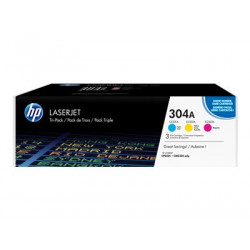 HP 304A - 3-balení - žlutá, azurová, purpurová - originální - LaserJet - kazeta s barvivem (CF372AM) - pro Color LaserJet CM2320fxi, CM2320n, CM2320nf, CP2025, CP2025dn, CP2025n, CP2025x