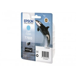 Epson T7605 - 26 ml - světle azurová - originální - blistr - inkoustová cartridge - pro SureColor P600, SC-P600