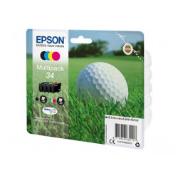 Epson 34 Multipack - 4-balení - černá, žlutá, azurová, purpurová - originální - blistr s RF akustickým alarmem - inkoustová cartridge - pro WorkForce Pro WF-3720DWF, WF-3725DWF