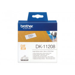 Brother DK-11208 - Černá na bílé - 400) adresní štítky - pro Brother QL-1050, 1060, 1110, 500, 550, 560, 570, 580, 600, 650, 700, 710, 720, 820