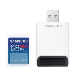 Samsung paměťová karta 128GB PRO Plus micro SDHC CL10 U3 (č z: až 180 až 130MB s) + USB adaptér