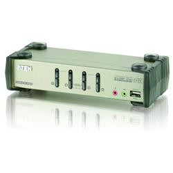 ATEN 4-port KVMP USB+PS 2, usb hub, audio, OSD, 1.2m kabely