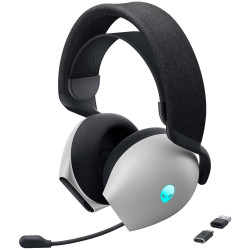 DELL AW720H Alienware Dual-Mode Wireless Gaming Headset bezdrátová sluchátka s mikrofonem stříbrné