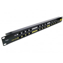 XtendLan POE Patch panel UTP cat.5e 12p 1U Black (provedení 19" rack)