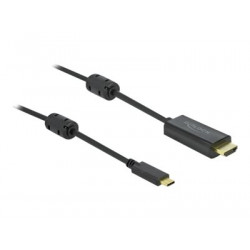Delock - Kabel video audio - USB-C s piny (male) do HDMI s piny (male) - 3 m - černá - podporuje 4K, aktivní