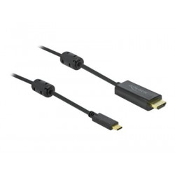 Delock - Kabel video audio - USB-C s piny (male) do HDMI s piny (male) - 1 m - černá - podporuje 4K, aktivní