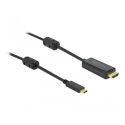 Delock - Kabel video audio - USB-C s piny (male) do HDMI s piny (male) - 2 m - černá - podporuje 4K, aktivní