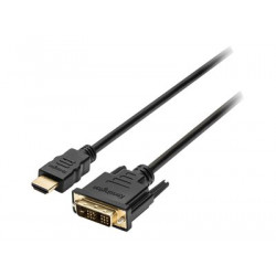 Kensington HDMI (M) to DVI-D (M) Passive Cable, 6ft - Kabel adaptéru - DVI-D s piny (male) do HDMI s piny (male) - 1.83 m - dvojnásobně stíněný - černá - pasivní, křídlové šrouby