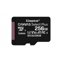 KINGSTON 256GB microSDHC CANVAS Plus Memory Card 100MB 85MBs- UHS-I class 10 Gen 3 - bez adaptéru