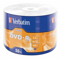 VERBATIM DVD-R DataLife 4,7GB, 16x, wrap 50 ks