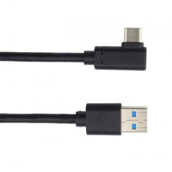 PremiumCord Kabel USB typ C M zahnutý konektor 90° - USB 3.0 A M, 50cm