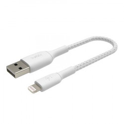 Belkin Lightning kabel, 15cm, bílý - odolný