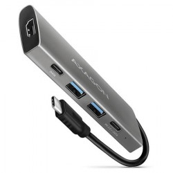 AXAGON HMC-5G2, USB-C 3.2 Gen 2 10 Gb s hub, porty HDMI 4K 30Hz + 2x USB-A + 2x USB-C, PD 60W, kabel USB-C 13cm