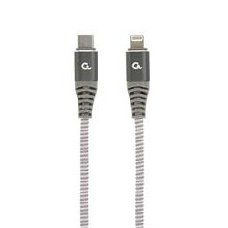 Gembird kabel nabíjecí USB-C (M) na 8pin Lightning (M), 1,5 m, prémiový, opletený, bílý