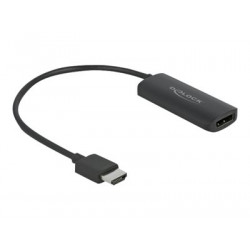 Delock - Video audio adaptér - HDMI, Micro-USB typ B (pouze napájení) do DisplayPort se zdířkami (female) - 24 cm - černá - podpora 4K60 Hz (3840 x 2160), Lontium LT6711A chipset