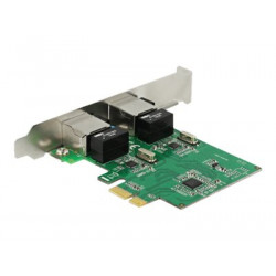 Delock PCI Express Card 2 x Gigabit LAN - Síťový adaptér - PCIe 1.1 nízký profil - Gigabit Ethernet x 2