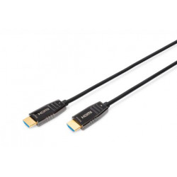 Digitus HDMI 2.1 AOC hybridní optický kabel, Type A M M, 15m, UHD 8K@60Hz, CE, gold, bl