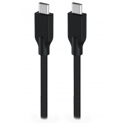 GENIUS nabíjecí kabel ACC-C2CC-3A, 100cm, USB-C na USB-C, 3A, PD60W, opletený, černý