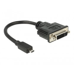 Delock - Video adaptér - mikro HDMI s piny (male) do DVI-D se zdířkami (female) - 20 cm - černá