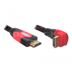 Delock High Speed HDMI with Ethernet - Kabel HDMI s ethernetem - HDMI s piny (male) do HDMI s piny (male) - 1 m - úhlový konektor