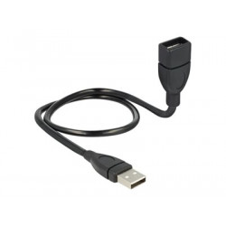 Delock ShapeCable - Prodlužovací šňůra USB - USB (F) do USB (M) - 50 cm - černá