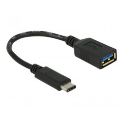 Delock - USB adaptér - USB typ A (F) do USB-C (M) - USB 3.1 - 15 cm - černá