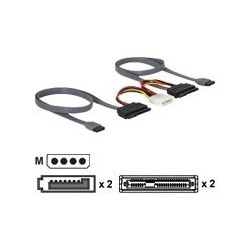 Delock SATA All-in-One cable - Kabel SATA - Serial ATA 150 300 - 4 pinové interní napájení, SATA do SATA combo (F) - 50 cm