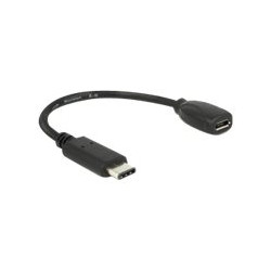 Delock - USB adaptér - USB-C (M) do Micro USB typ B (F) - USB 3.1 - 15 cm - černá