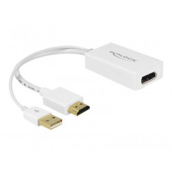 Delock - Nástroj pro převod videa - HDMI, DisplayPort - DisplayPort - bílá - maloobchod