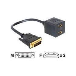Delock - Kabel obrazovky - HDMI (F) do DVI-D (M) - 20 cm