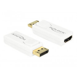 Delock - Video adaptér - DisplayPort s piny (male) do HDMI se zdířkami (female) - bílá - podporuje 4K