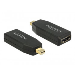 Delock - Video adaptér - Mini DisplayPort s piny (male) do HDMI se zdířkami (female) - černá - podporuje 4K