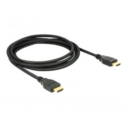 Delock - Kabel HDMI s ethernetem - HDMI s piny (male) do HDMI s piny (male) - 1 m - trojnásobně stíněná kroucená dvoulinka - černá - podporuje 4K