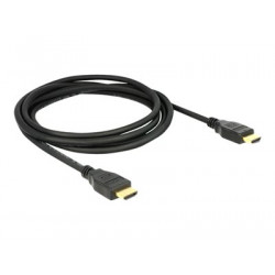 Delock - Kabel HDMI s ethernetem - HDMI s piny (male) do HDMI s piny (male) - 2 m - trojnásobně stíněná kroucená dvoulinka - černá - podporuje 4K