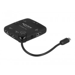 Delock Micro USB OTG Card Reader + 3 port USB Hub - Čtečka karet (MS, MS PRO, MMC, SD, MS Duo, MS PRO Duo, RS-MMC, TransFlash, microSD, MMCmicro, SDHC, MS Micro, microSDHC, SXC, microSDXC, MS PRO-HG) - USB