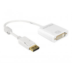 Delock - Adaptér DisplayPort - DisplayPort (M) do DVI-I (F) - 20 cm - bílá