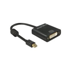 Delock - Video adaptér - jeden spoj - Mini DisplayPort (M) do DVI-I (F) - DisplayPort 1.2 - 20 cm - křídlové šrouby, podporuje 4K - černá