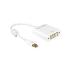 Delock - Video adaptér - jeden spoj - Mini DisplayPort (M) do DVI-I (F) - DisplayPort 1.2 - 20 cm - křídlové šrouby, podporuje 4K - bílá