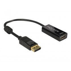 Delock - Video adaptér - DisplayPort s piny (male) do HDMI se zdířkami (female) - 20 cm - černá - podporuje 4K