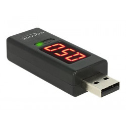 Delock - USB metr pro měření elektrického napětí a proudu - USB Type A - černá