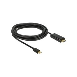 Delock - Kabel adaptéru - Mini DisplayPort s piny (male) do HDMI s piny (male) - 3 m - černá