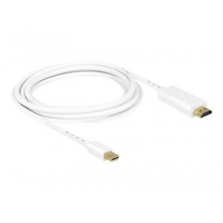 Delock High Speed HDMI - Kabel adaptéru - Mini DisplayPort s piny (male) do HDMI s piny (male) - 3 m - bílá - podporuje 4K