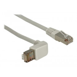 Delock - Patch kabel - RJ-45 (M) do RJ-45 (M) - 1 m - SFTP - CAT 5e - konektor 90°, lisovaný - šedá