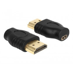 Delock - HDMI adaptér - HDMI s piny (male) do mikro HDMI se zdířkami (female)