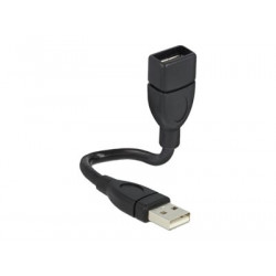 Delock ShapeCable - Prodlužovací šňůra USB - USB (F) do USB (M) - 15 cm - černá