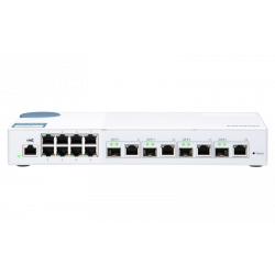 QNAP řízený switch QSW-M408-4C (12 portů: 8x Gigabit port + 4x 10G SFP+ 10GbE kombo porty)