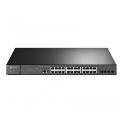 TP-Link JetStream TL-SG3428MP - Přepínač - řízený - 24 x 10 100 1000 (PoE+) + 4 x gigabitů SFP - Lze montovat do rozvaděče - PoE+ (384 W)